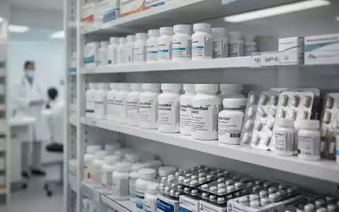 Nahaufnahme von Medikamentenpackungen und Pillendosen in einer modernen Apotheke, unscharfer Hintergrund. - Foto: über boerse-global.de