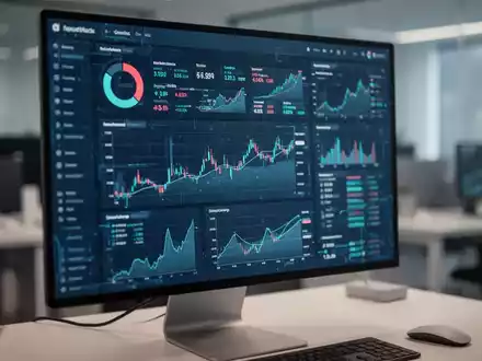 Nahaufnahme eines digitalen Dashboards mit Datenanalysen und Finanzdiagrammen auf einem Computerbildschirm in einem modernen Büro. - Foto: über boerse-global.de