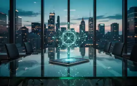 Digitale Netzwerkgrafik auf einem Tablet in einem modernen Büro als Symbol für Blockchain-basierte Finanztransaktionen. - Foto: über boerse-global.de