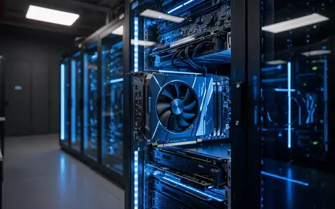 Nahaufnahme moderner Grafikprozessoren in einem Hochleistungsserverraum, die die technologische Infrastruktur für KI darstellen. - Foto: über boerse-global.de