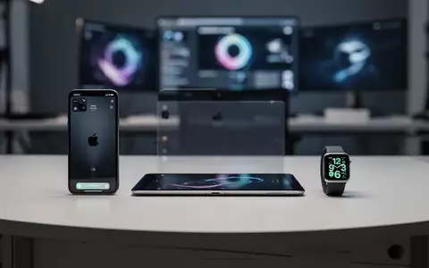 Ein iPhone, ein iPad und eine Apple Watch liegen nebeneinander auf einem modernen Schreibtisch. - Foto: über boerse-global.de