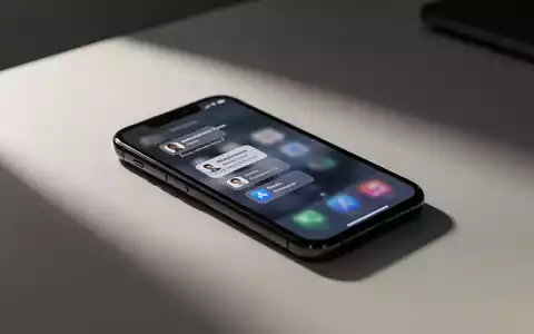 Ein Smartphone auf einem minimalistischen Schreibtisch, das die psychologische Belastung durch digitale Benachrichtigungen symbolisiert. - Foto: über boerse-global.de
