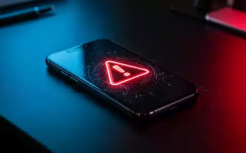 Ein Smartphone auf einem Schreibtisch mit einem digitalen Warnsymbol als Symbol für App-basierten Cyberbetrug. - Foto: über boerse-global.de