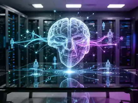 Digitale Visualisierung eines KI-Sicherheitsnetzwerks in einem modernen Kontrollzentrum für Cybersicherheit. - Foto: über boerse-global.de