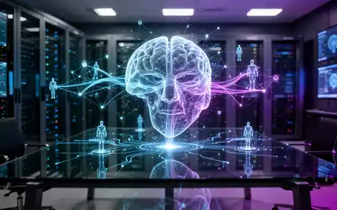 Digitale Visualisierung eines KI-Sicherheitsnetzwerks in einem modernen Kontrollzentrum für Cybersicherheit. - Foto: über boerse-global.de