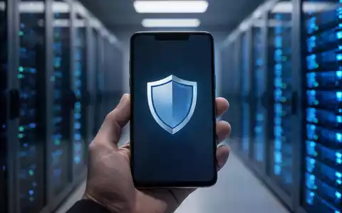 Nahaufnahme eines Samsung-Galaxy-Smartphones in einer Hand vor verschwommenem Hintergrund eines High-Tech-Rechenzentrums. - Foto: über boerse-global.de
