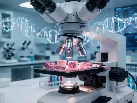 Modernes medizinisches Labor mit Mikroskop und Visualisierung genetischer Daten zur Erforschung von Autoimmunerkrankungen. - Foto: über boerse-global.de