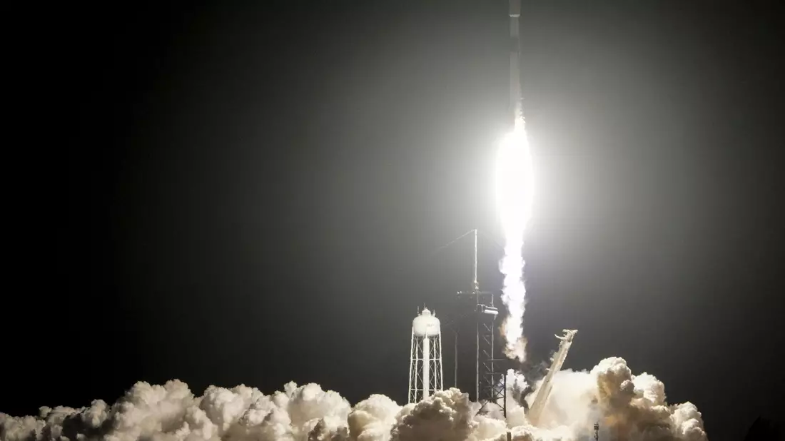 Eine «Falcon 9»-Rakete von SpaceX hob am 15. Januar 2025 mit zwei Mondlandern an Bord ab. (Archivbild)
 - Bild: John Raoux/AP/dpa
