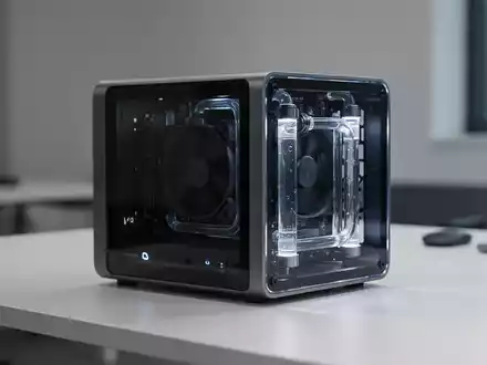 Kompakter Mini-PC mit Flüssigkühlung auf einem modernen Schreibtisch. - Foto: über boerse-global.de