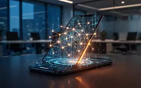 Ein leuchtender Smartphone-Bildschirm mit digitalen Netzwerkgrafiken und Binärcode als Symbol für Cyberkriminalität. - Foto: über boerse-global.de