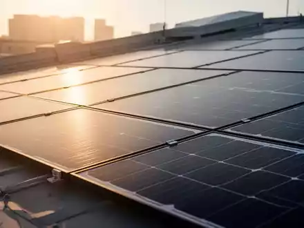 Moderne Solaranlagen auf einem Hausdach bei Sonnenuntergang - Foto: über boerse-global.de