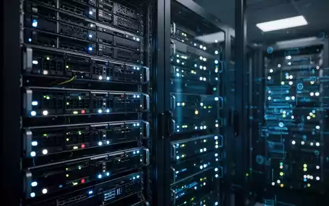 Modernes Server-Rechenzentrum mit leuchtenden LED-Statusanzeigen als Symbol für IT-Sicherheit und Infrastruktur. - Foto: über boerse-global.de