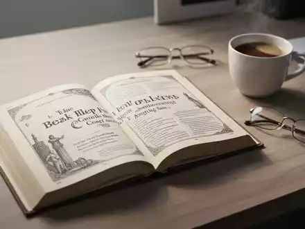 Ein offenes Sachbuch auf einem aufgeräumten Schreibtisch neben einer Kaffeetasse in hellem, natürlichem Licht. - Foto: über boerse-global.de