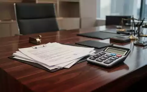 Ein Schreibtisch mit juristischen Unterlagen und einem Taschenrechner als Symbol für arbeitsrechtliche Berechnungen. - Foto: über boerse-global.de