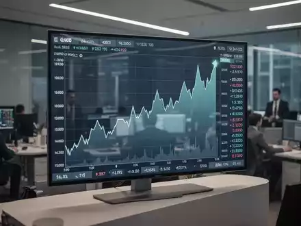 Digitale Kursanzeige mit steigendem Trendverlauf an einer modernen Börse - Foto: über boerse-global.de