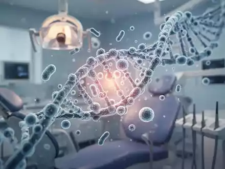 Abstrakte Darstellung einer DNA-Doppelhelix kombiniert mit mikrobiellen Strukturen in einem medizinischen Labor. - Foto: über boerse-global.de