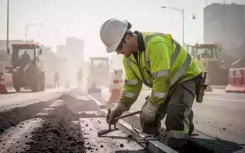 Ein Bauarbeiter in Warnkleidung bei starker Hitze auf einer Baustelle unter praller Sonne. - Foto: über boerse-global.de