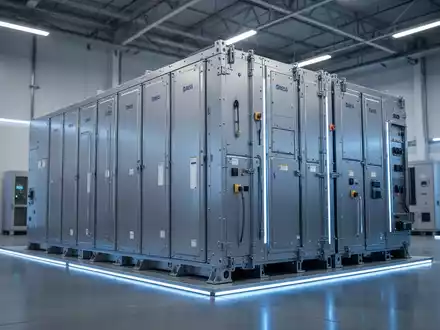 Ein hochmodernes, großformatiges Lithium-Ionen-Batteriespeichersystem in einer industriellen Fertigungshalle. - Foto: über boerse-global.de