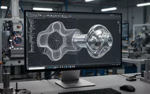Ein Computerbildschirm zeigt den Übergang von einem komplexen 3D-Scan zu einem präzisen parametrischen CAD-Modell. - Foto: über boerse-global.de
