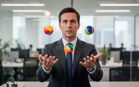 Ein Business-Professional jongliert konzentriert in einer modernen Büroumgebung zur Förderung der mentalen Fitness. - Foto: über boerse-global.de