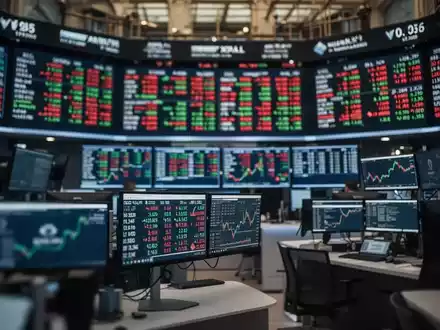 Moderne europäische Börse mit unscharfen digitalen Kursdaten und Finanzanzeigen im Hintergrund. - Foto: über boerse-global.de