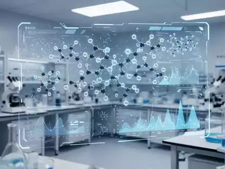 Digitale Darstellung komplexer molekularer Strukturen und Datenanalysen in einem modernen pharmazeutischen Labor. - Foto: über boerse-global.de