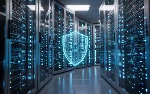 Ein moderner Serverraum mit blau leuchtenden Serverschränken in einem professionellen IT-Sicherheitsumfeld. - Foto: über boerse-global.de