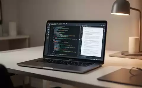 Ein moderner, minimalistischer Home-Office-Schreibtisch mit Laptop, der professionelle Softwareentwicklungs- und Dokumentenoberflächen zeigt. - Foto: über boerse-global.de