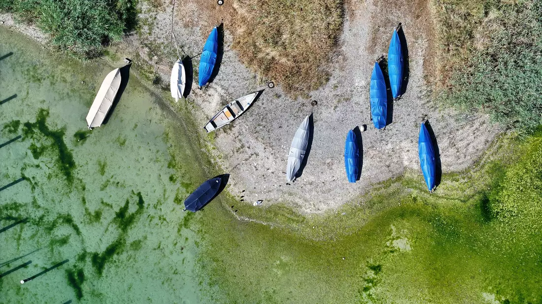 Auch am Bodensee lagen schon vor Wochen Boote auf dem Trockenen. - Bild: Felix Kästle/dpa