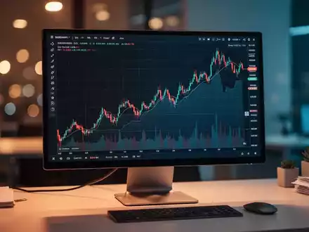 Steigende Aktienkursgrafik auf einem Monitor in einem modernen Büro - Foto: über boerse-global.de
