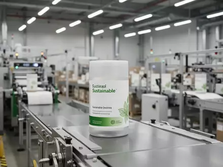 Moderne Produktionsanlage für nachhaltige Verpackungen in einer hellen, professionellen Industrieumgebung. - Foto: über boerse-global.de