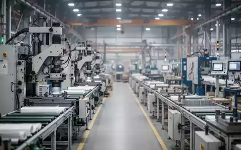 Moderne Produktionshalle einer Industriefirma mit Maschinen im Hintergrund. - Foto: über boerse-global.de