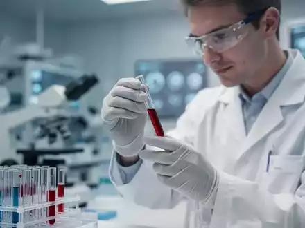 Eine medizinische Fachkraft analysiert eine Blutprobe in einem modernen Labor für die Diabetes-Früherkennung. - Foto: über boerse-global.de
