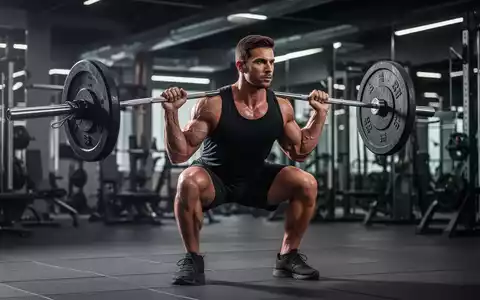 Ein Sportler führt in einem modernen Fitnessstudio eine kontrollierte Kniebeuge mit einer Langhantel aus. - Foto: über boerse-global.de