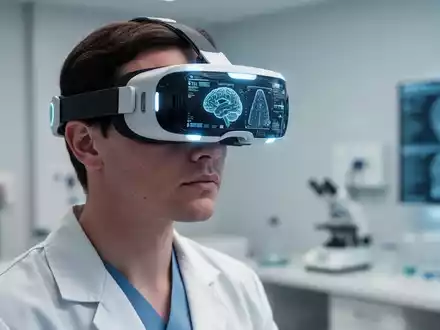 Eine Person trägt eine Virtual-Reality-Brille zur Durchführung eines kognitiven Diagnostiktests in einer medizinischen Umgebung. - Foto: über boerse-global.de