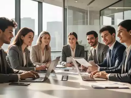 Junge Erwachsene arbeiten konzentriert und professionell in einem modernen Büro zusammen. - Foto: über boerse-global.de