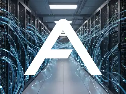 Ein modernes Rechenzentrum mit leuchtenden Glasfaserkabeln und Server-Racks, das technisches Wachstum symbolisiert. - Foto: über boerse-global.de