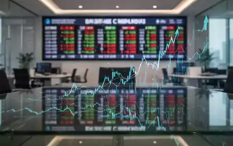 Abstrakte Finanzgrafiken und Börsenticker in einem modernen Büro als Symbol für das Wachstum eines ETFs. - Foto: über boerse-global.de