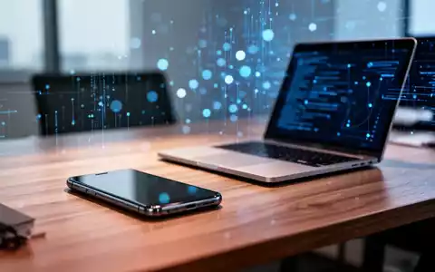 Ein moderner Büroarbeitsplatz mit Laptop und Smartphone als Symbol für digitale Anwesenheitserfassung und Datenschutz. - Foto: über boerse-global.de