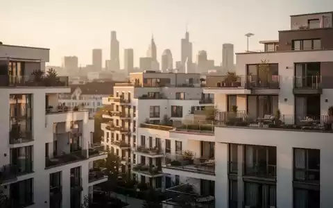 Moderne Wohnimmobilienanlage in einer deutschen Stadt bei Sonnenuntergang als Symbol für Immobilienbewertungen. - Foto: über boerse-global.de