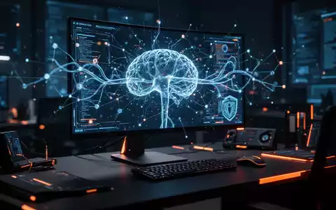Abstraktes, blau beleuchtetes Terminal mit komplexen Datenströmen und digitalen Sicherheitsrisiken auf einem Computerbildschirm. - Foto: über boerse-global.de