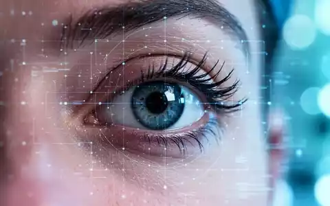 Nahaufnahme eines menschlichen Auges mit digitalem Raster, das moderne ophthalmologische Diagnostik und Medizintechnik symbolisiert. - Foto: über boerse-global.de