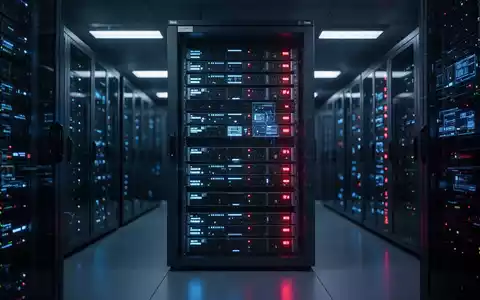 Leuchtende Server-Racks in einem abgedunkelten Rechenzentrum, die Cybersicherheit und digitale Infrastruktursicherheit symbolisieren. - Foto: über boerse-global.de