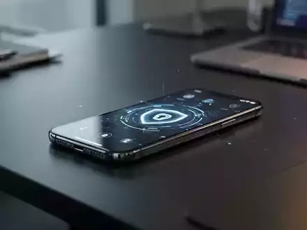 Ein modernes iPhone auf einem dunklen Schreibtisch als Symbol für mobile Sicherheit und technische Beweissicherung. - Foto: über boerse-global.de