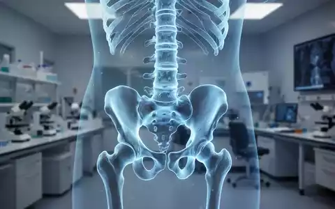 Eine hochwertige 3D-Visualisierung der menschlichen Wirbelsäule und Hüfte in einem medizinischen Forschungskontext. - Foto: über boerse-global.de