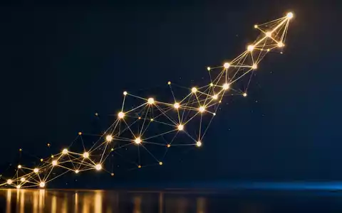 Abstrakte Darstellung eines digitalen Finanznetzwerks mit aufsteigender Lichtstruktur in einem professionellen Umfeld. - Foto: über boerse-global.de