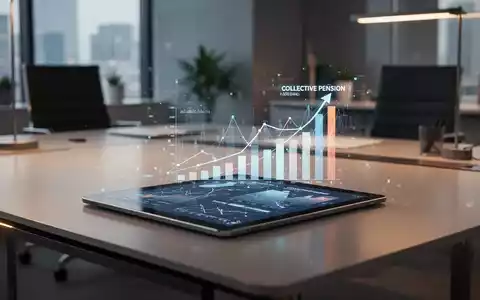 Abstrakte Darstellung moderner Altersvorsorge mit Finanzgrafiken auf einem Tablet in einer professionellen Büroumgebung. - Foto: über boerse-global.de