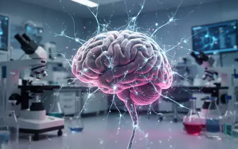 Detailaufnahme eines neuronalen Netzwerks im Gehirn, das eine synaptische Verbindung in einem medizinischen Forschungskontext darstellt. - Foto: ĂĽber boerse-global.de