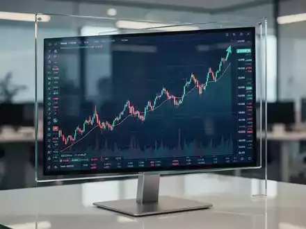 Steigende Aktienkursgrafik auf einem modernen Monitor vor unscharfem Bürohintergrund - Foto: über boerse-global.de