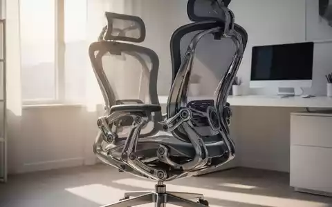 Moderner, ergonomischer Bürostuhl in einem hellen Homeoffice-Arbeitsbereich mit Fokus auf mechanische Details. - Foto: über boerse-global.de